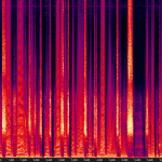 Image displays the FFT spectral content of a sound file where that sound file has been run through a tanh function.